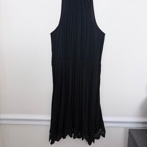 Black transparent dress swimsuit cover - Adjustable spaghetti strap